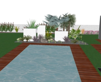 Plan d'un massif pour une piscine
